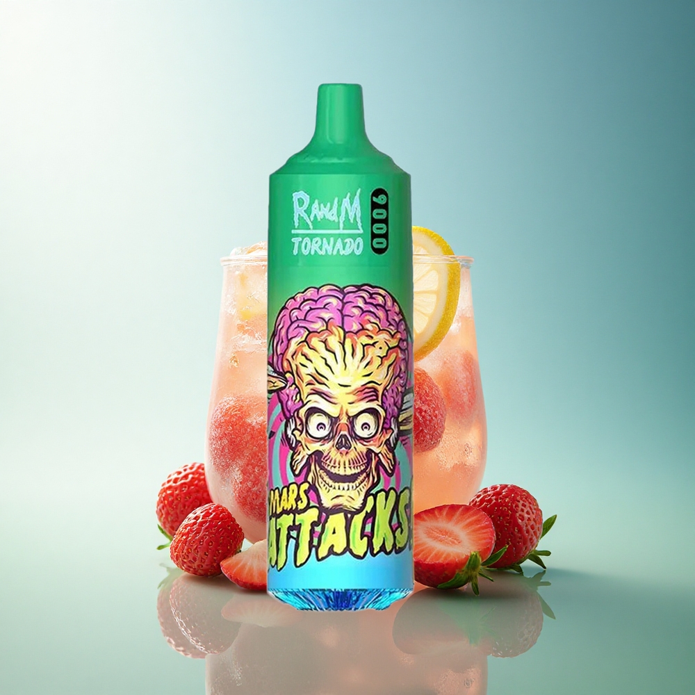 RandM Fumot Tornado 9000 Puffs Strawberry Lemonade Mesh Coil 850 mAh RGB Display