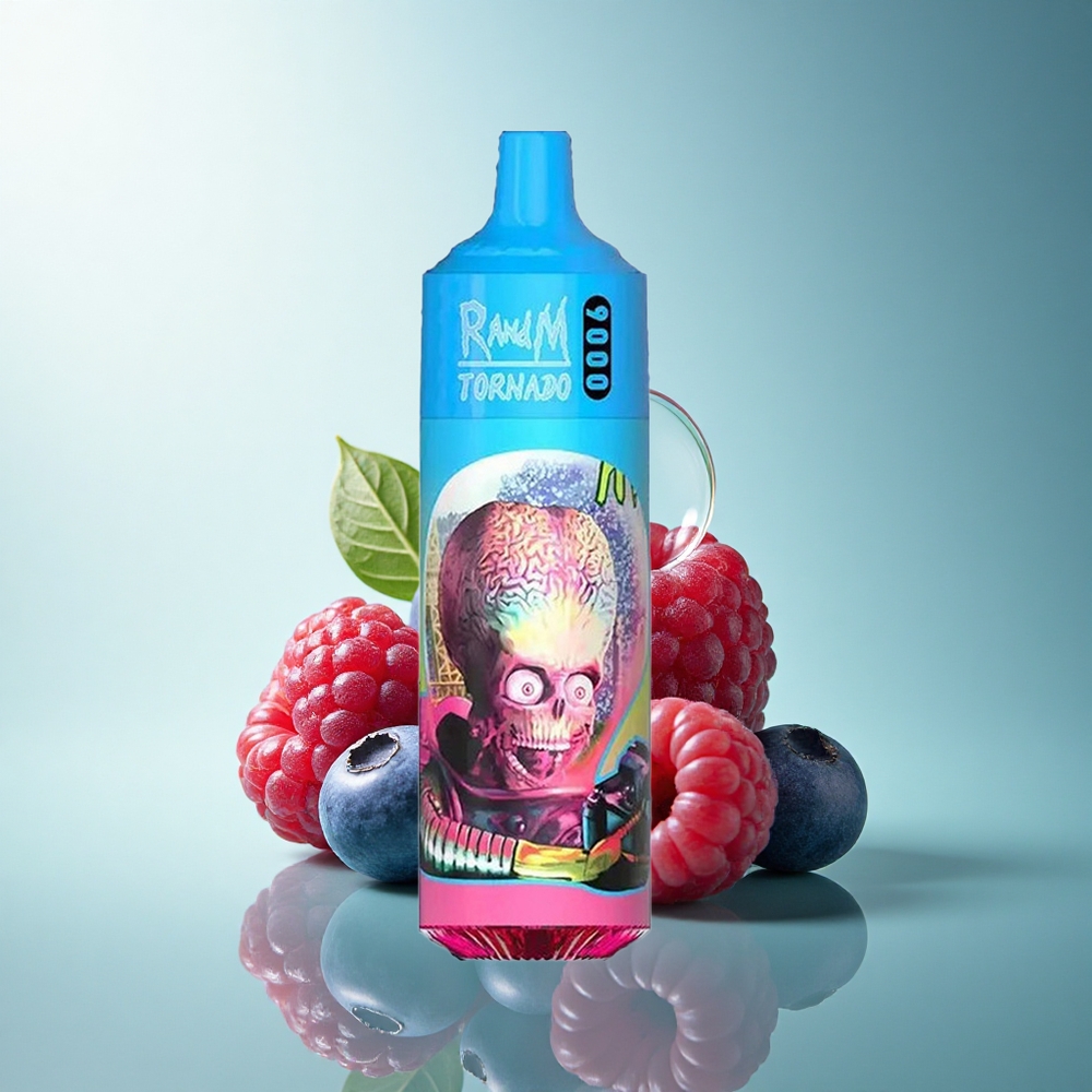 RandM Fumot Tornado 9000 Puffs Blueberry Sour Raspberry Mesh Coil 850mAh