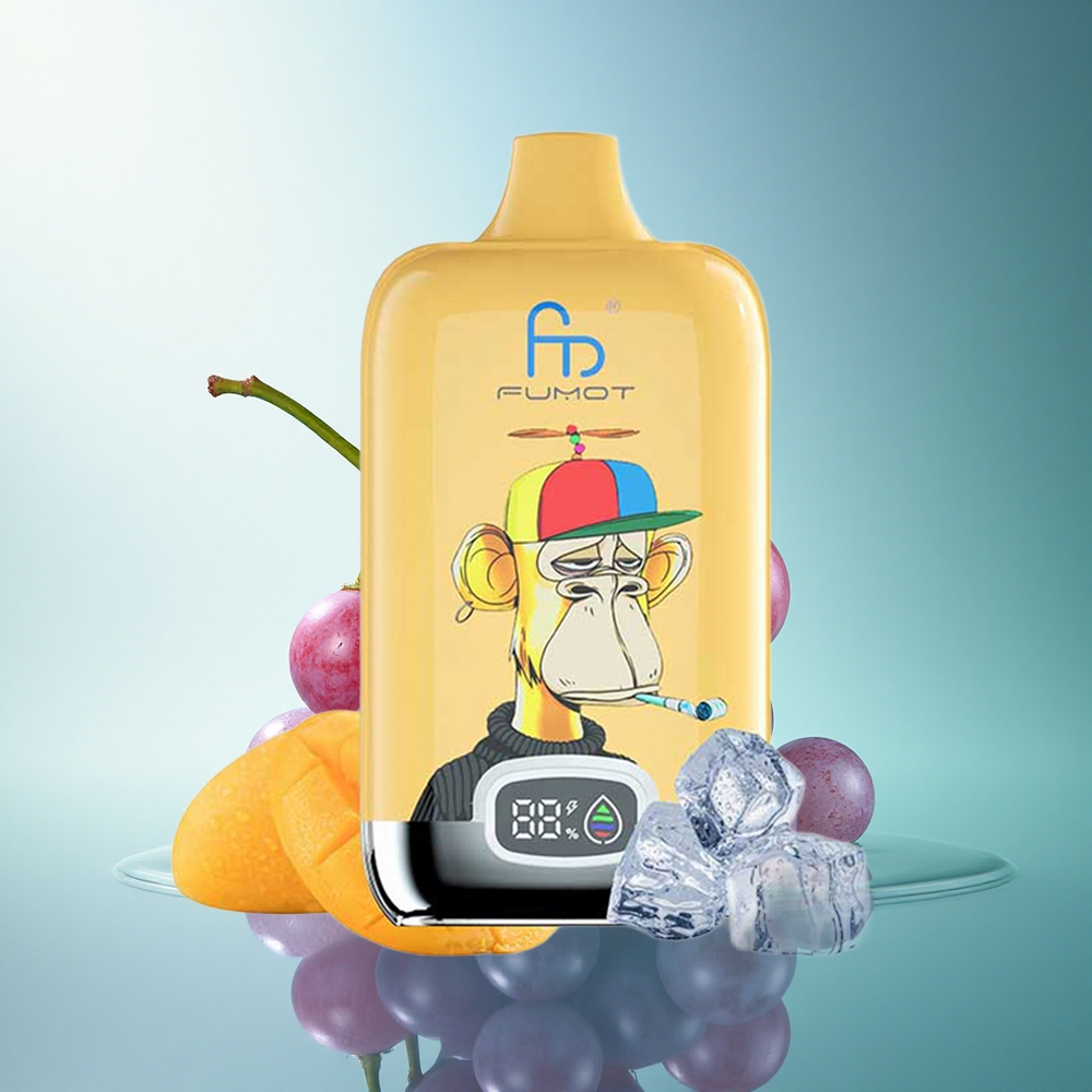 Fumot Tornado Digital Box 12000 Puffs Grape Ice Mesh Coil 550mAh