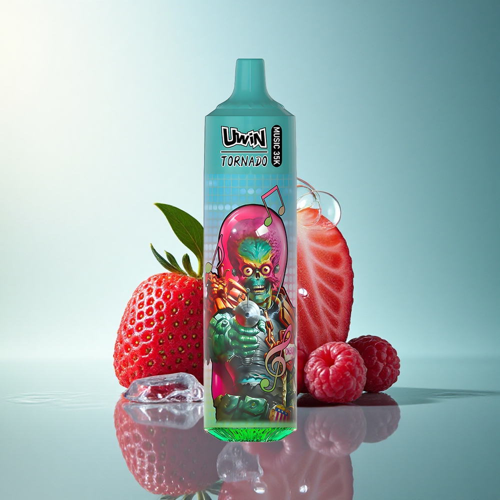 Uwin Tornado 35K Music Puffs Strawberry Raspberry Cherry Ice Nicotine 5% 600mAh Mesh Coil