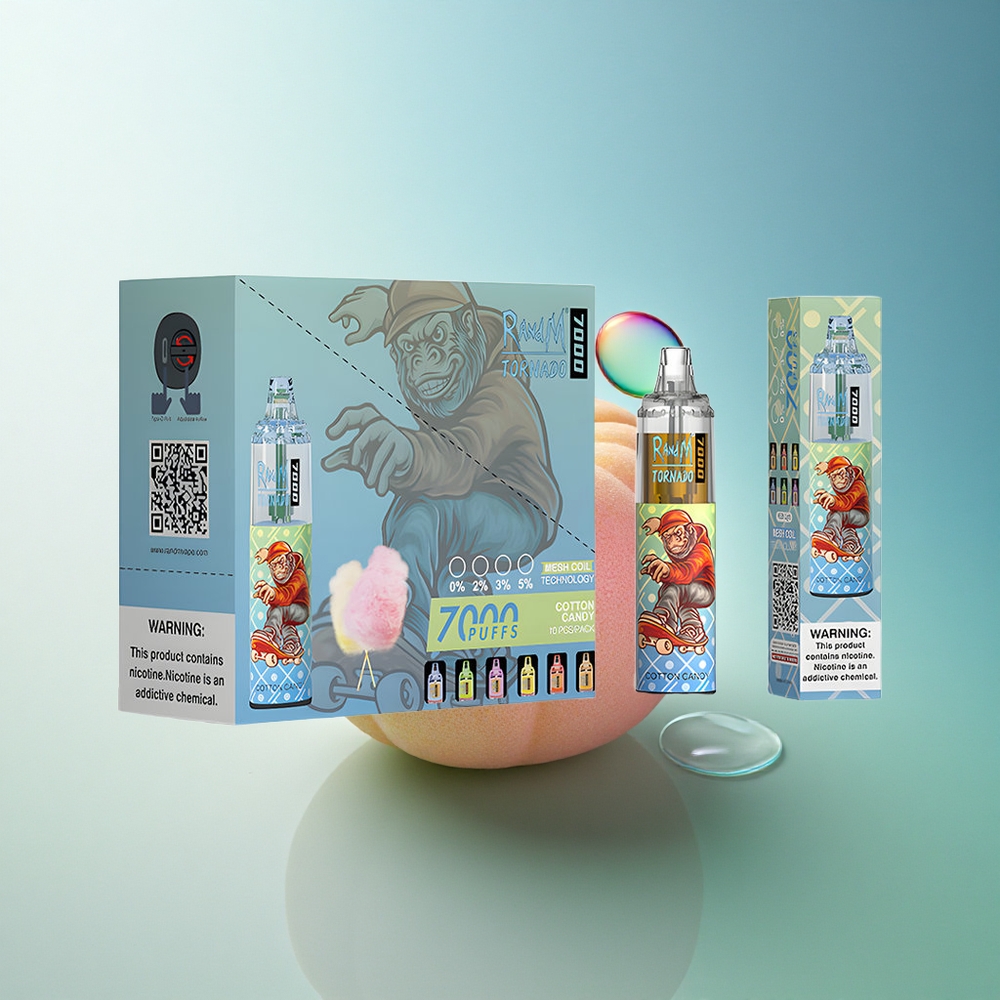 RandM Fumot Tornado 7000 Puffs Cotton Candy Mesh 14ML 5% Nicotine