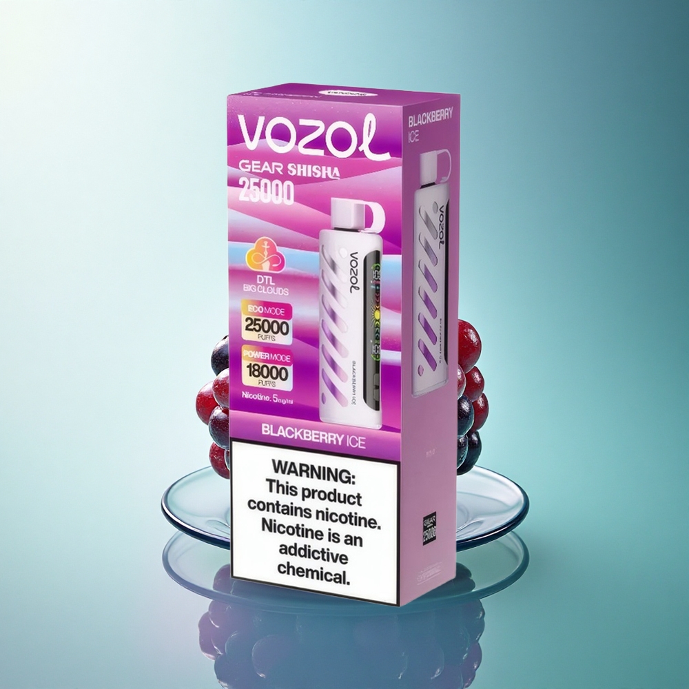 VOZOL Gear Shisha 25000 Puffs Blackberry Ice Dual Mesh 1000mAh 5mg Nicotine