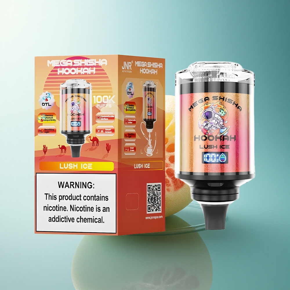 JNR Mega Shisha Hookah 100K Lush Ice 2200mAh 60ml 2% Nicotine