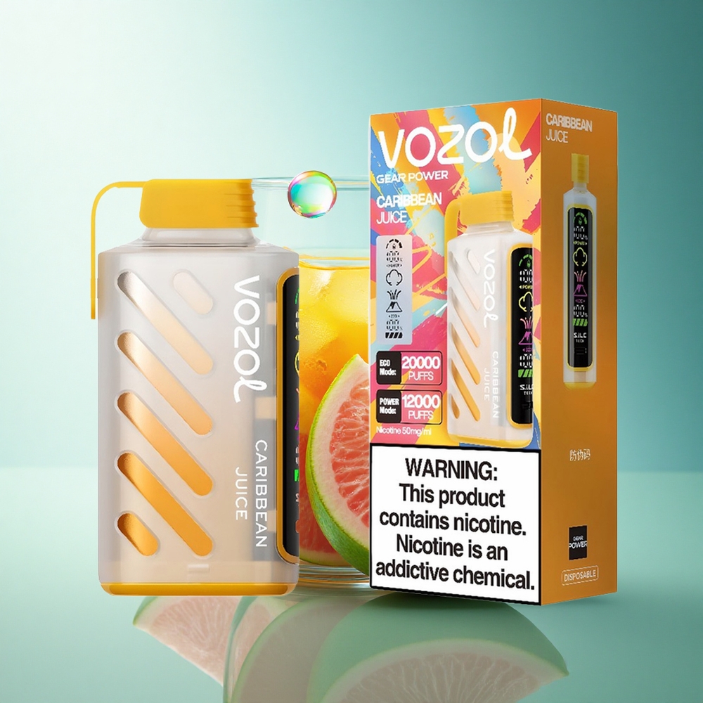 VOZOL Gear Power 20000 Puffs Caribbean Juice Dual Mesh 20mL 5% Nicotine