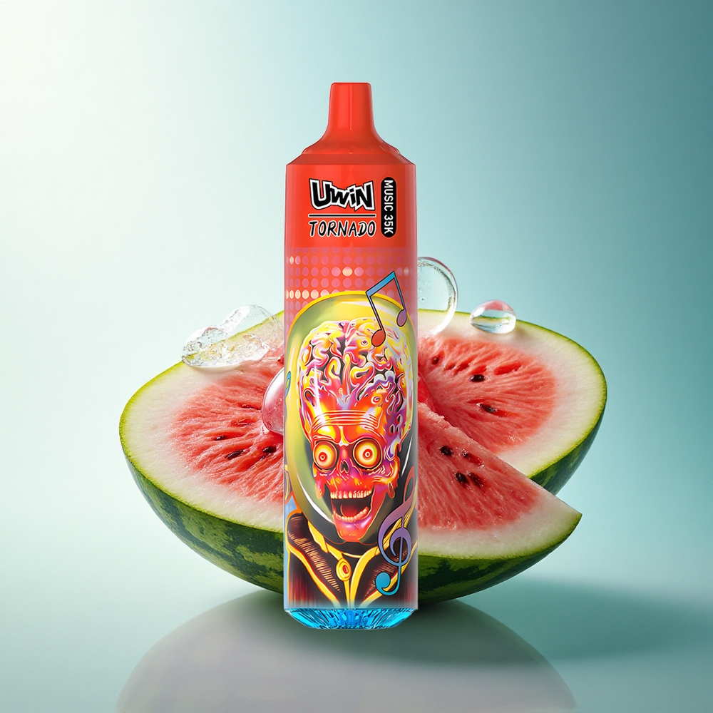 Uwin Tornado 35K Music Puffs Watermelon Ice Mesh 1.0Ohm Nicotine 5% 600mAh