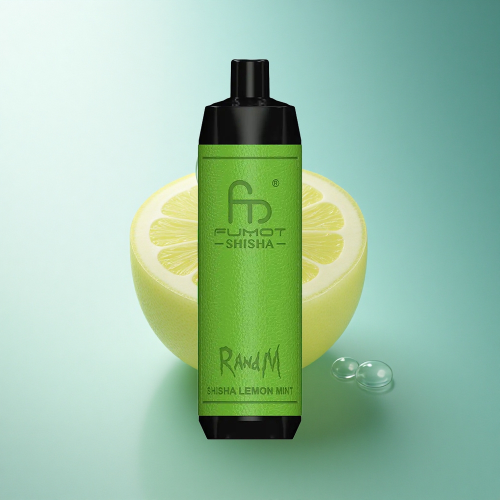 RandM Fumot Shisha 10000 Puffs Lemon Mint Shisha Disposable Vape with 18ml e-liquid and 0.5% Nicotine