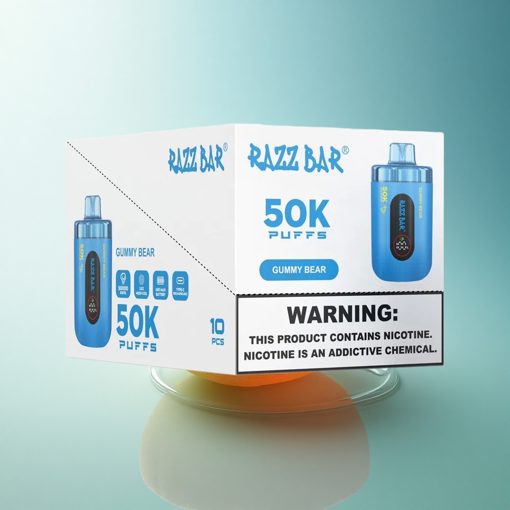 Razz Bar 50K Puffs Gummy Bear 650mAh 1.0 Ohm Nicotine