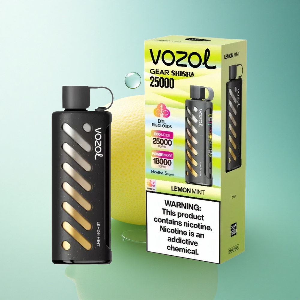 VOZOL Gear Shisha 25000 Puffs Lemon Mint Dual Mesh 1000mAh