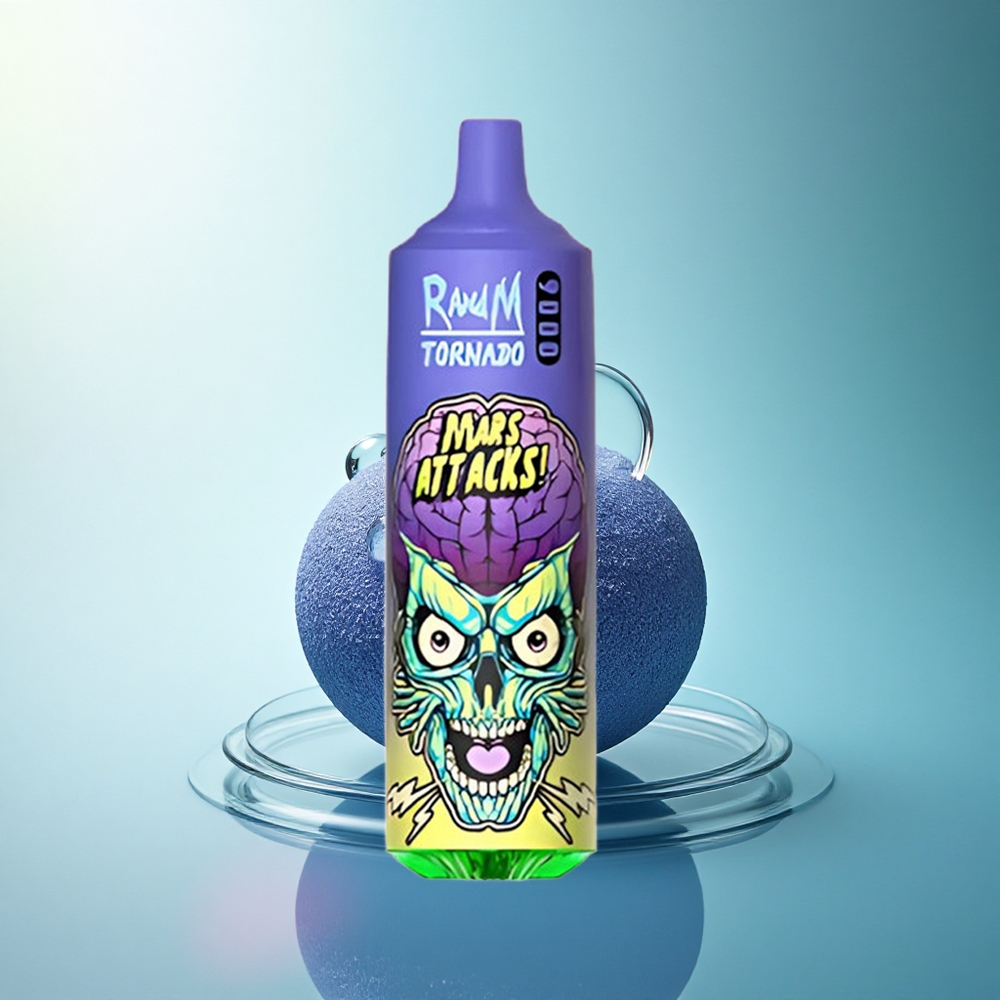 RandM Fumot Tornado 9000 Puffs Blueberry Ice Mesh Coil 18mL RGB Display