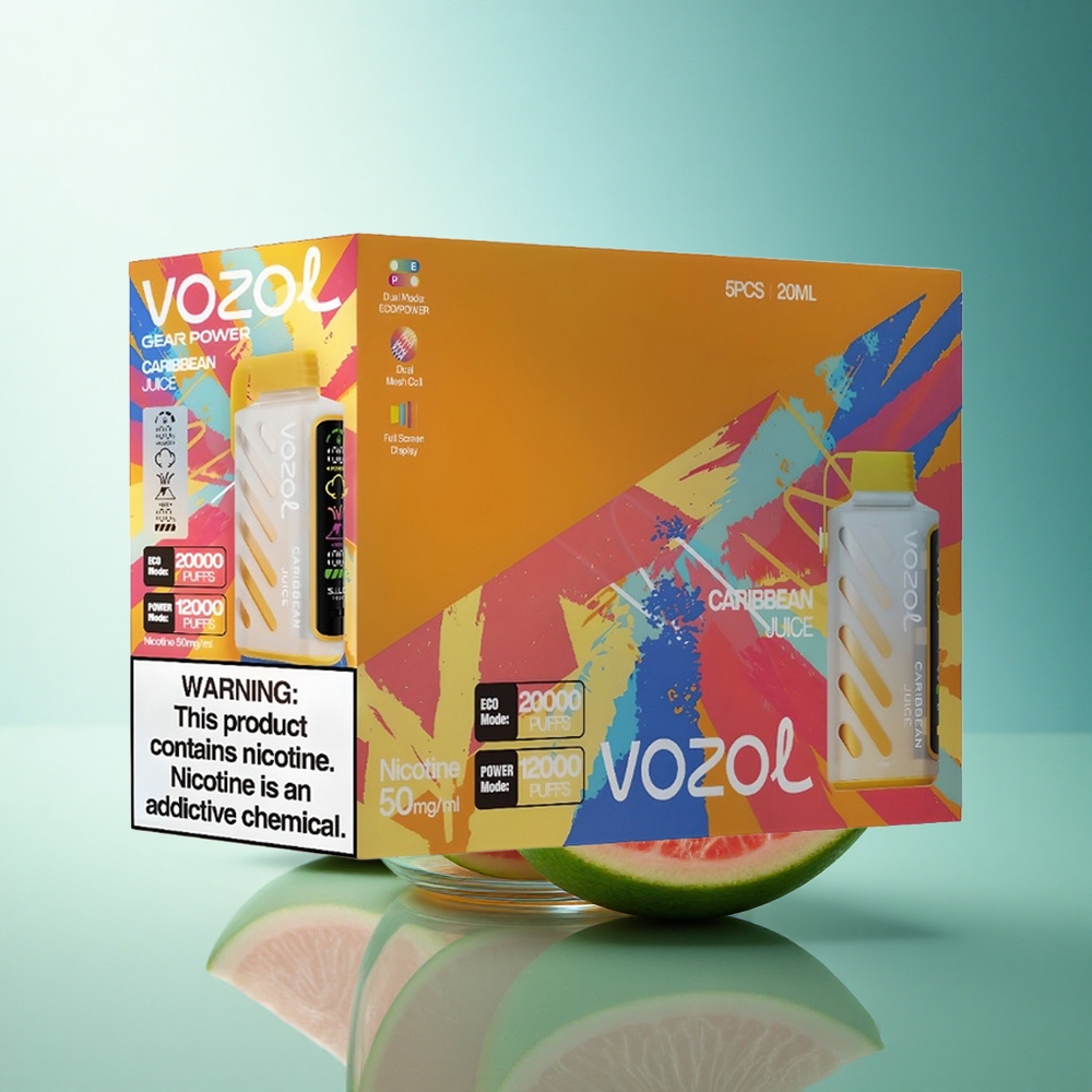 VOZOL Gear Power 20000 Puffs Caribbean Juice Dual Mesh 20mL 5% Nicotine