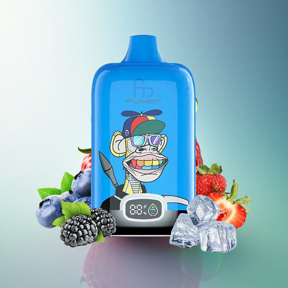 Fumot Tornado Digital Box 12000 Puffs Strawberry Grape Mesh Coil 550mAh