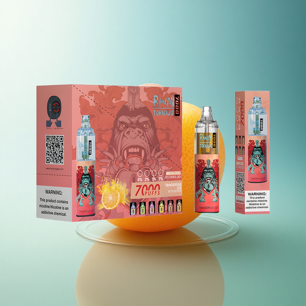 RandM Fumot Tornado 7000 Puffs Tangerine Ice Mesh 850mAh 5% Nicotine