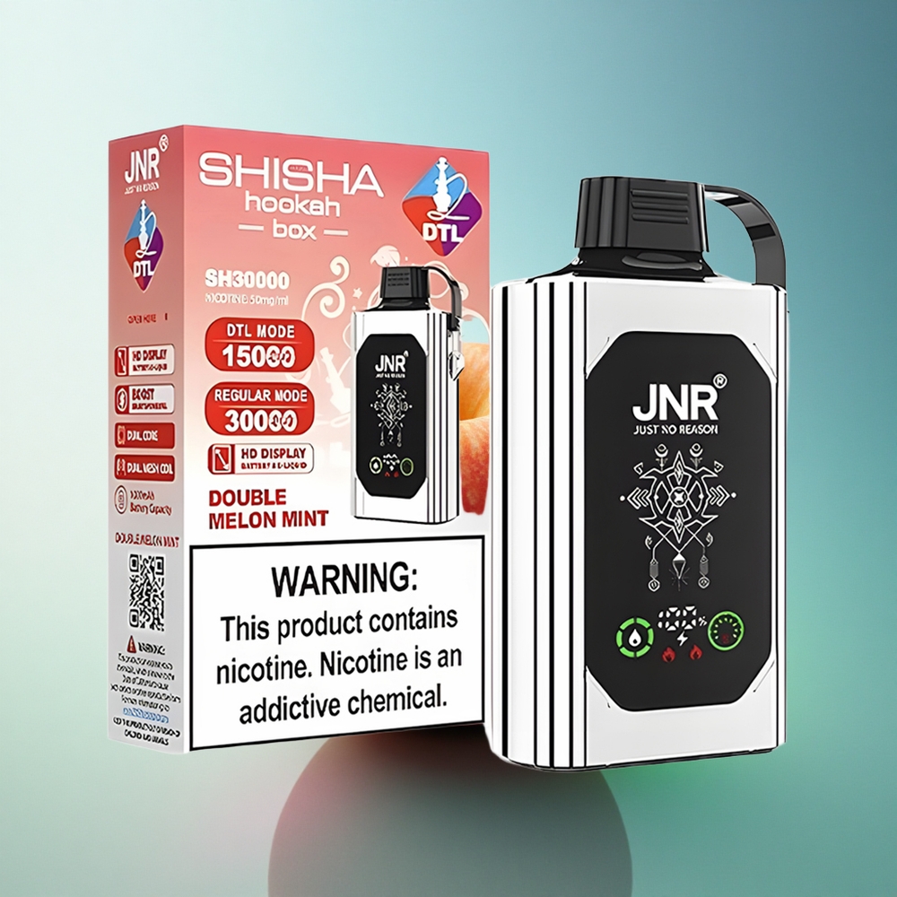 JNR Shisha Hookah Box 20500 Double Apple HD Display Dual Mesh Coil 25ml