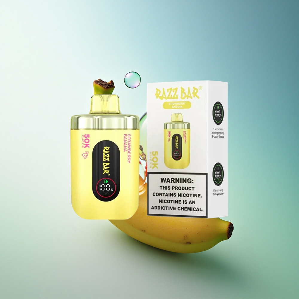 Razz Bar 50K Puffs Strawberry Banana Mesh Nicotine 2% 650mAh