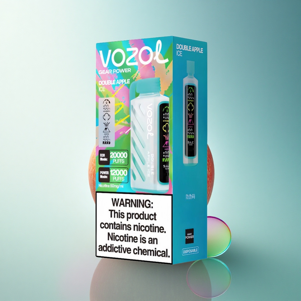 VOZOL Gear Power 20000 Puffs Double Apple Ice with Dual Mesh Coil & 20mL Pre-Filled Liquid