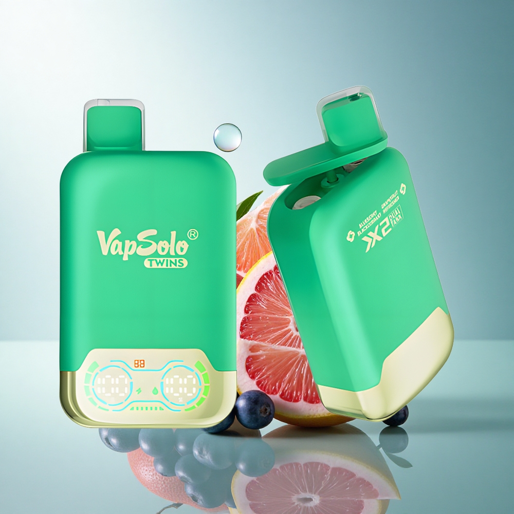 Vapsolo Twins 20000 Puffs Blueberry Blackcurrant & Grapefruit Refresher Dual Tank 40ml Nicotine 20mg/ml Type-C