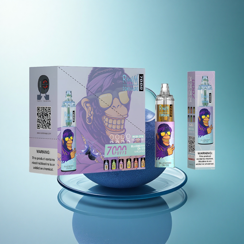 RandM Fumot Tornado 7000 Puffs Blueberry On Ice with Mesh Coil and 5% Nicotine