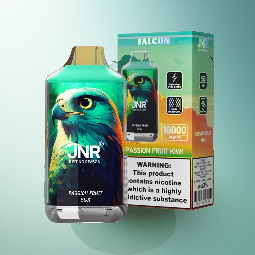 JNR Falcon 16000 Passion Fruit Kiwi Dual Mesh Coil 22ml 850mAh