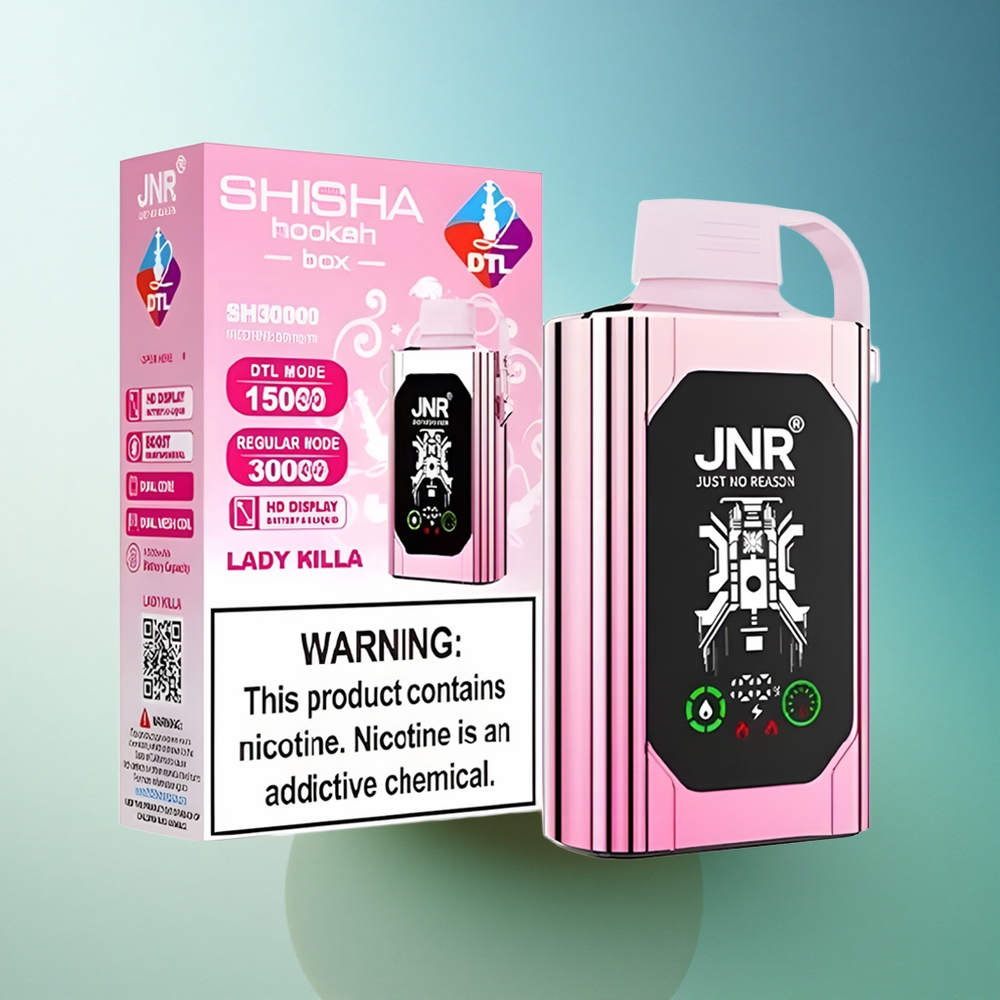 JNR Shisha Hookah Box 20500 Lady Killa HD Display Dual Mesh Coil 25ml
