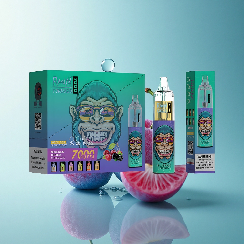 RandM Fumot Tornado 7000 Puffs Blue Razz Cherry 14mL Mesh 850mAh