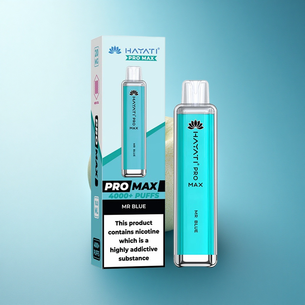 Hayati Pro Max 4000 Puffs Mr Blue Crystal Rechargeable 1400mAh Dual Mesh Disposable Vape