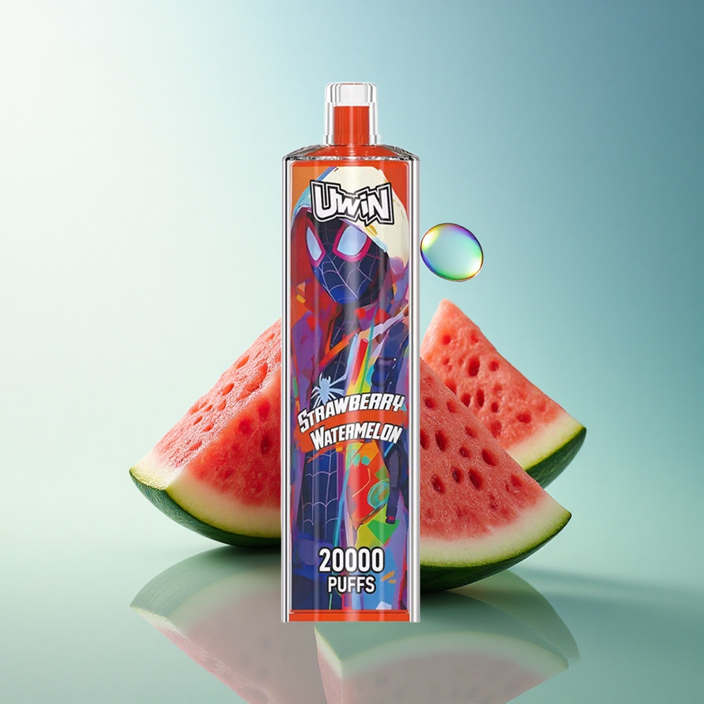 Uwin Shisha Hookah Crystal 20000 Puffs Strawberry Watermelon Nicotine-Free 650mAh Mesh Coil