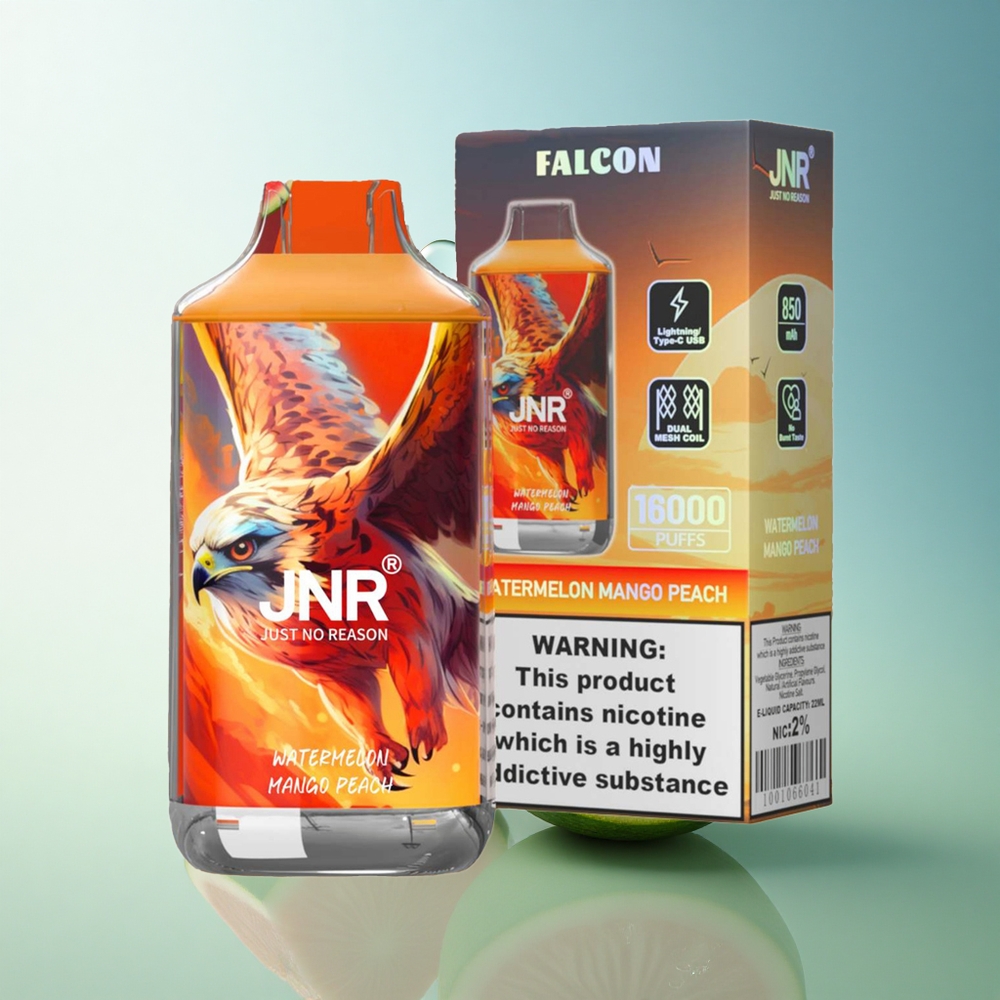 JNR Falcon 16000 Watermelon Mango Peach 22ml Dual Mesh Coil 850mAh