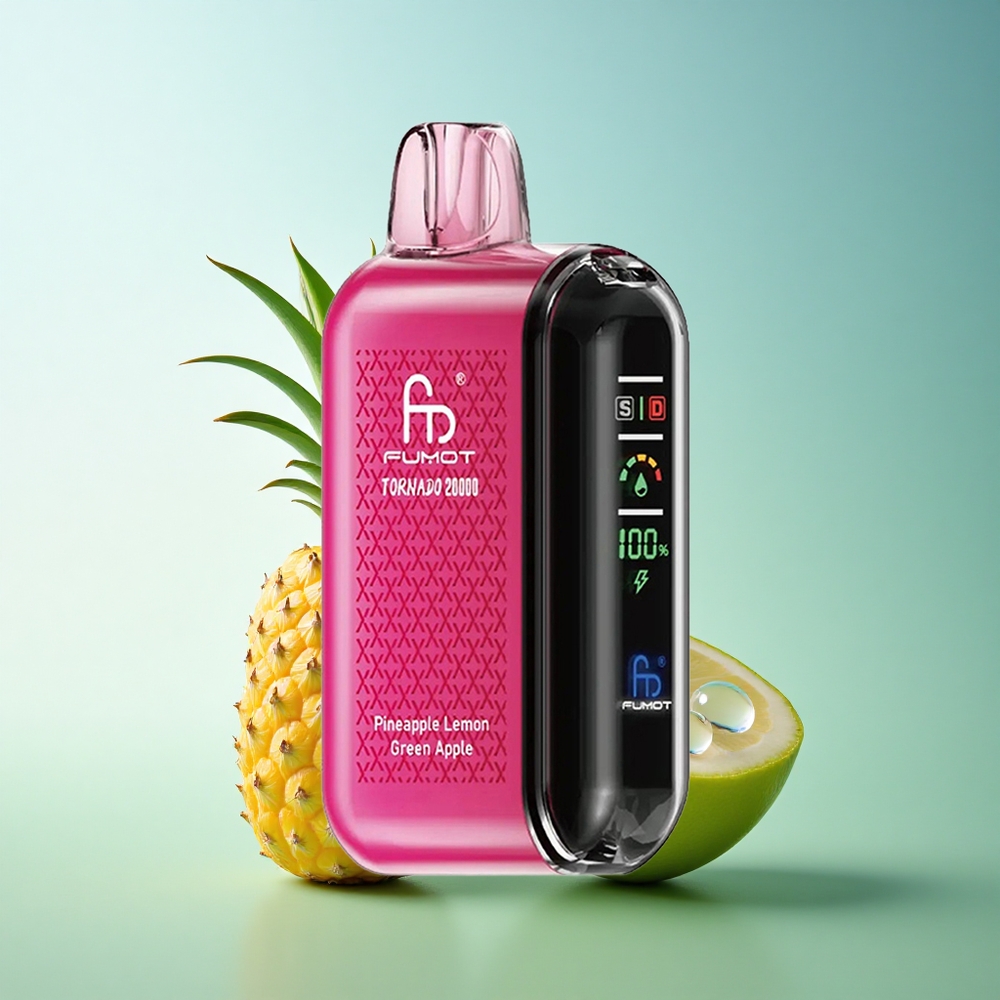 Fumot Tornado 20000 Puffs Pineapple Lemon Green Apple Dual Mesh Coil 850mAh