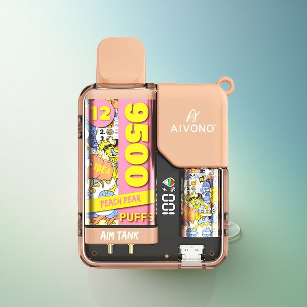 Aivono Aim Tank 9500 Puffs Peach Pear 18ml 650mAh 5% Nicotine