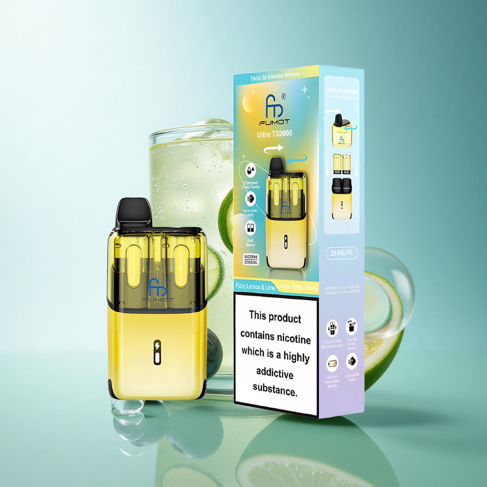 Fumot Ultra T32000 Puffs Fizzy Lemon & Lime - Lemon & Blueberry with 800mAh Battery & 20mg Nicotine