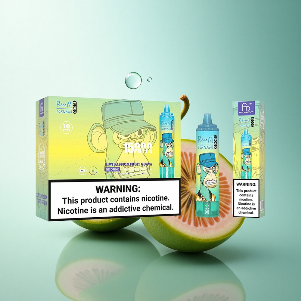 RandM Fumot Tornado 15000 Puffs Kiwi Passion Fruit Guava 25ml 850mAh Mesh Coil