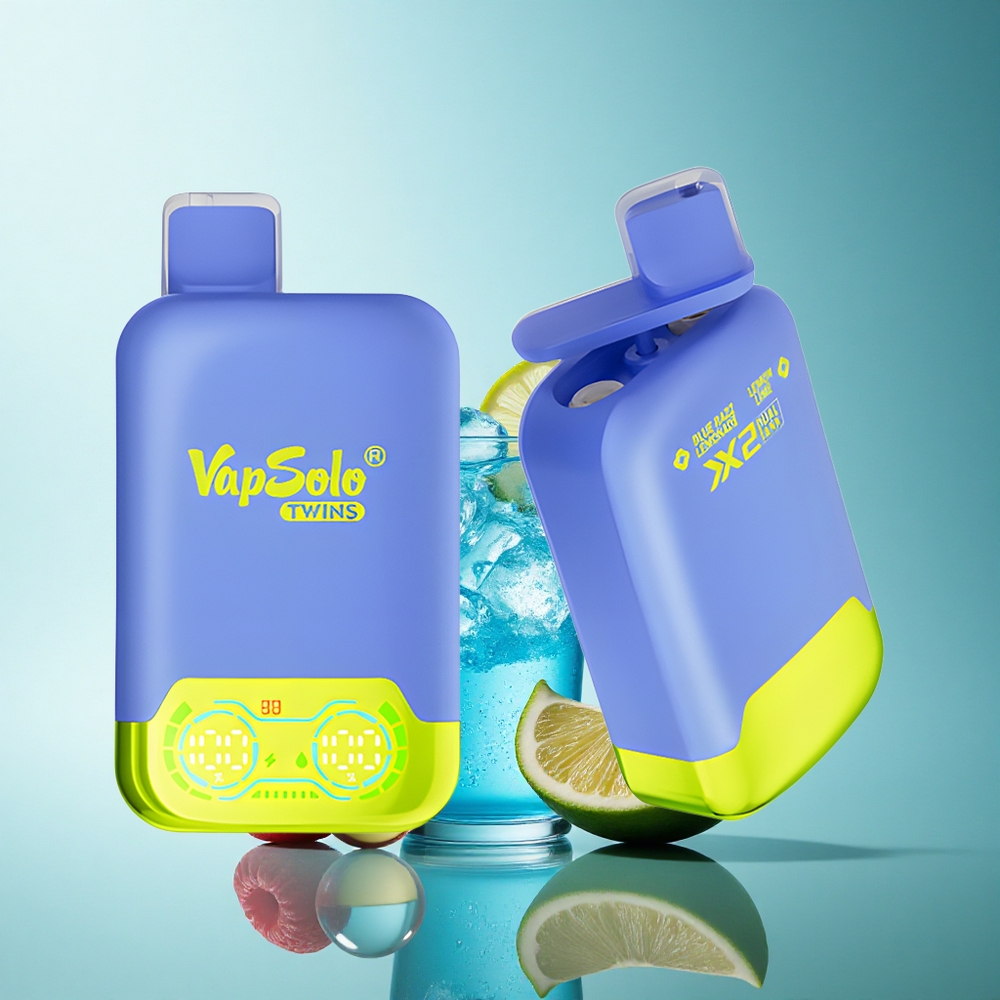 Vapsolo Twins 20000 Puffs Blue Razz Lemonade & Lemon Lime 40ml Dual Tank Type-C