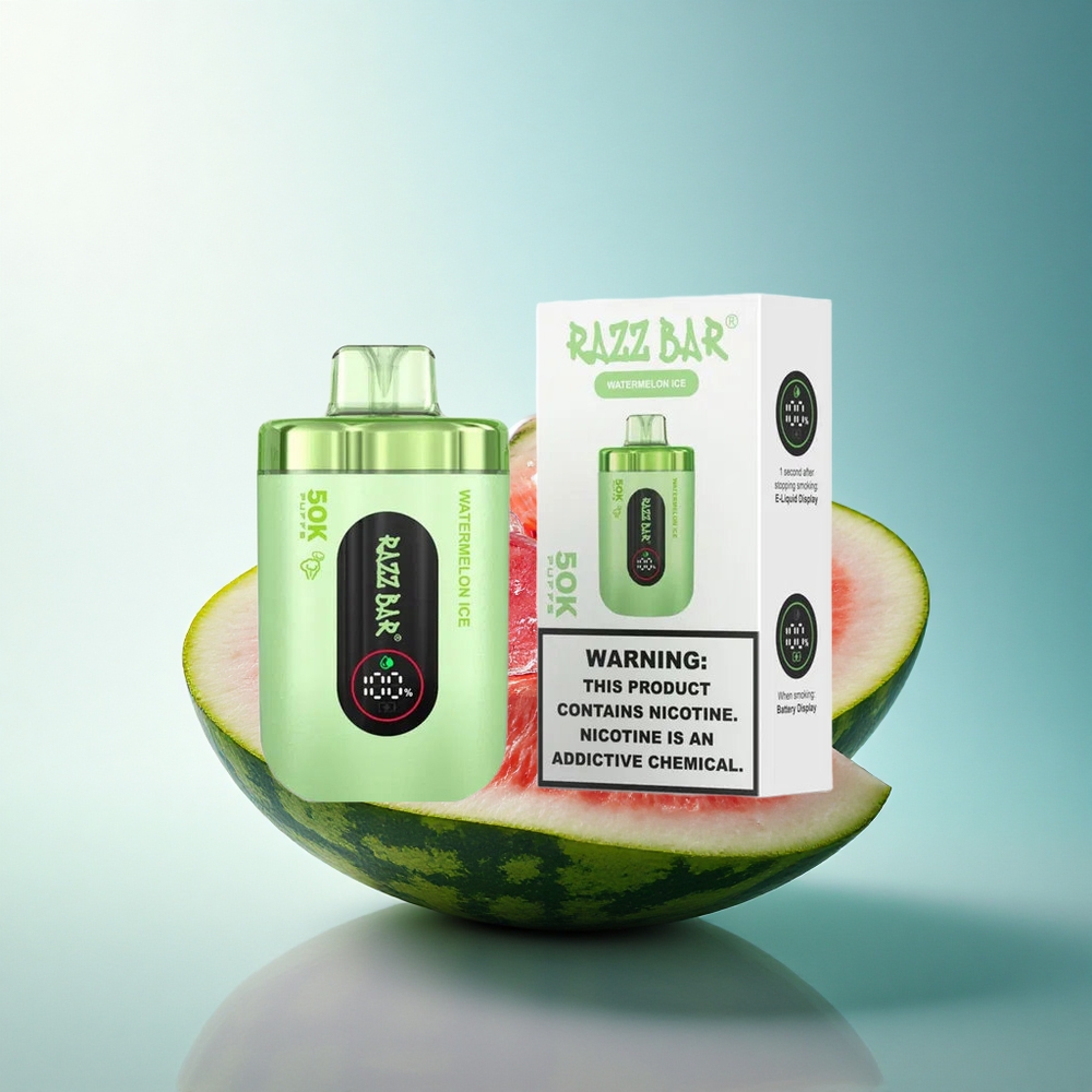 Razz Bar 50K Puffs Watermelon Ice Mesh Coil 650mAh 2% Nicotine
