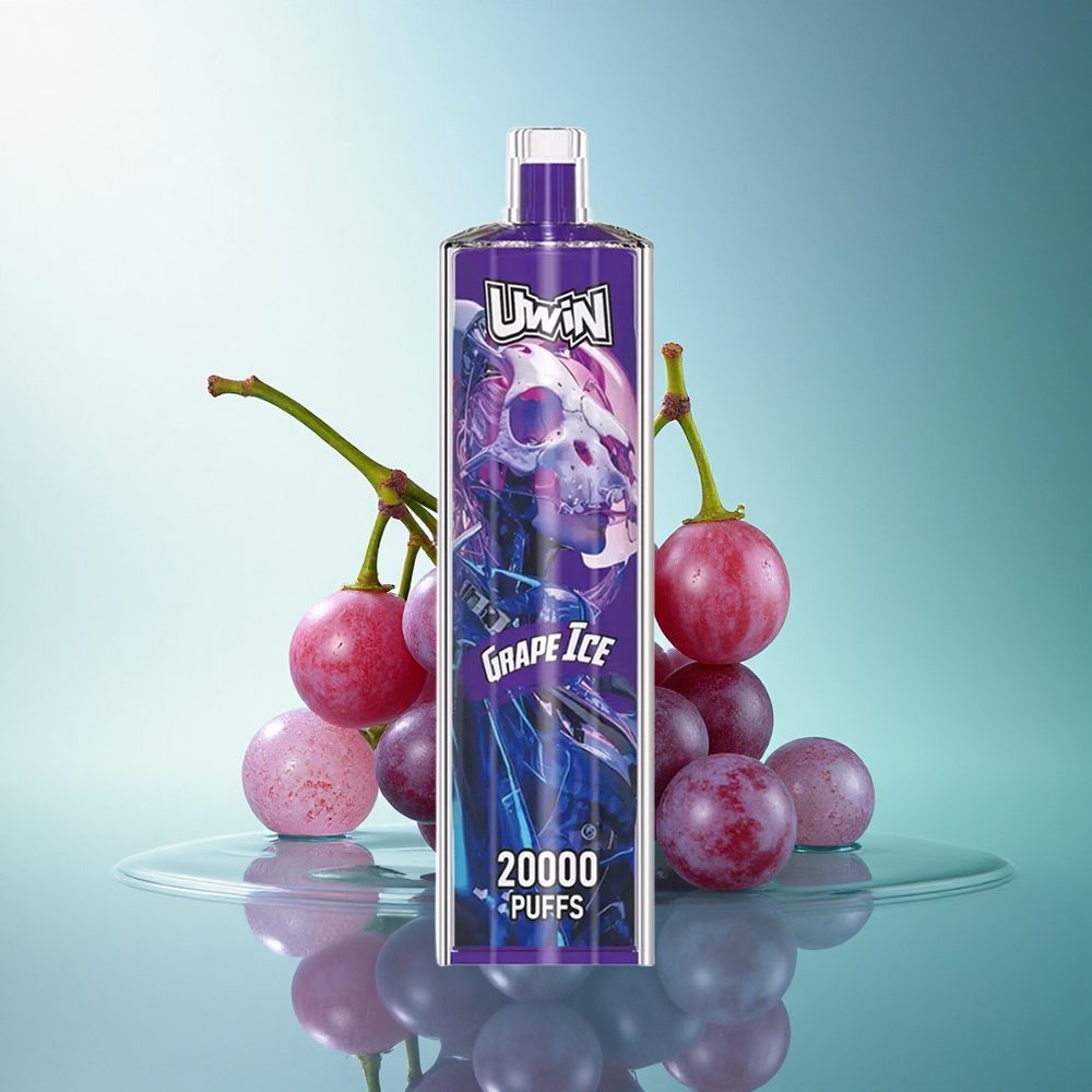 Uwin Shisha Hookah Crystal 20000 Puffs Grape Ice Zero Nicotine Mesh Coil