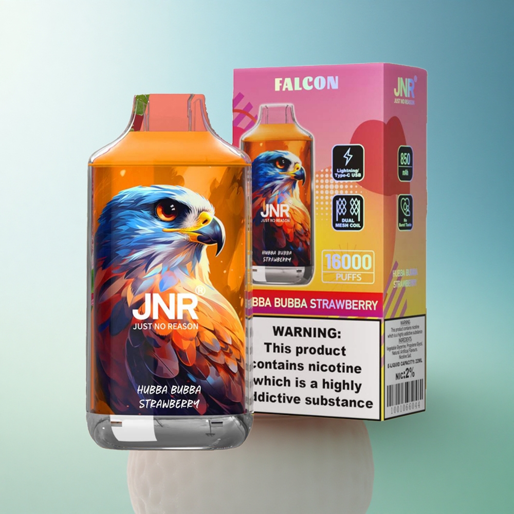 JNR Falcon 16000 Strawberry Dual Mesh 850mAh Nicotine 2%