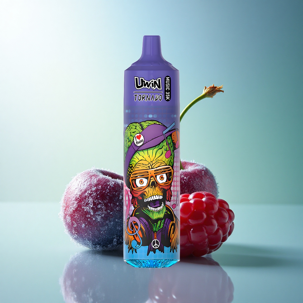 Uwin Tornado 35K Music Puffs Blueberry Cherry Cranberry Mesh 1.0Ohm Nicotine 5% 600mAh