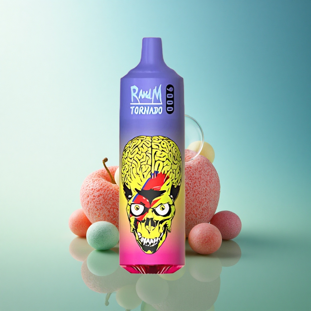 RandM Fumot Tornado 9000 Puffs Skittles Rainbow Vape 18mL Mesh 850mAh RGB