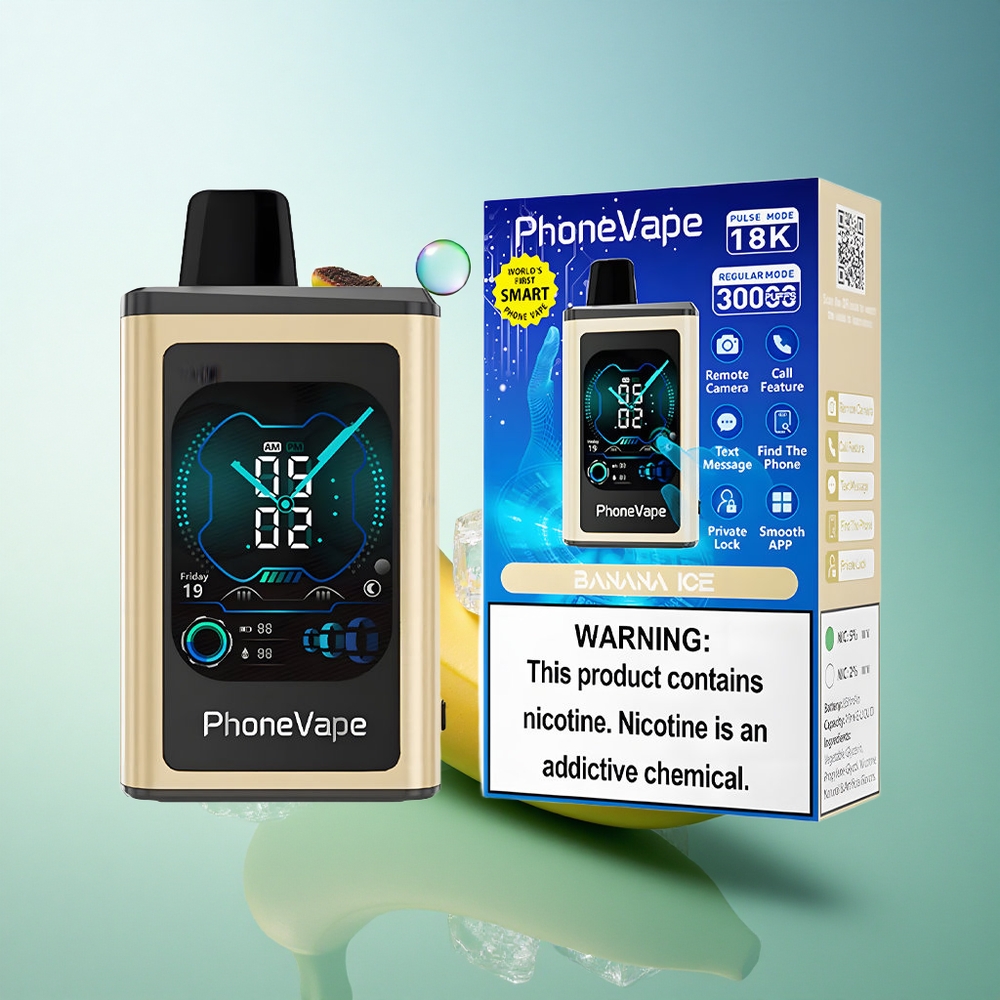 JNR PhoneVape 30000 Banana Ice Adjustable Airflow 850mAh Nicotine 2% 5%