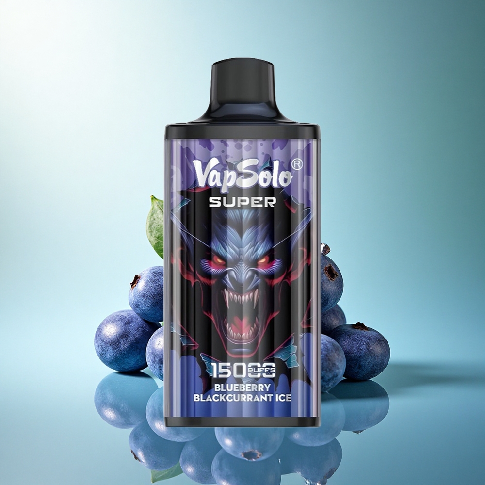 Vapsolo Super 15000 Puffs Blueberry Blackcurrant Ice 850mAh Type-C 40ml Nicotine