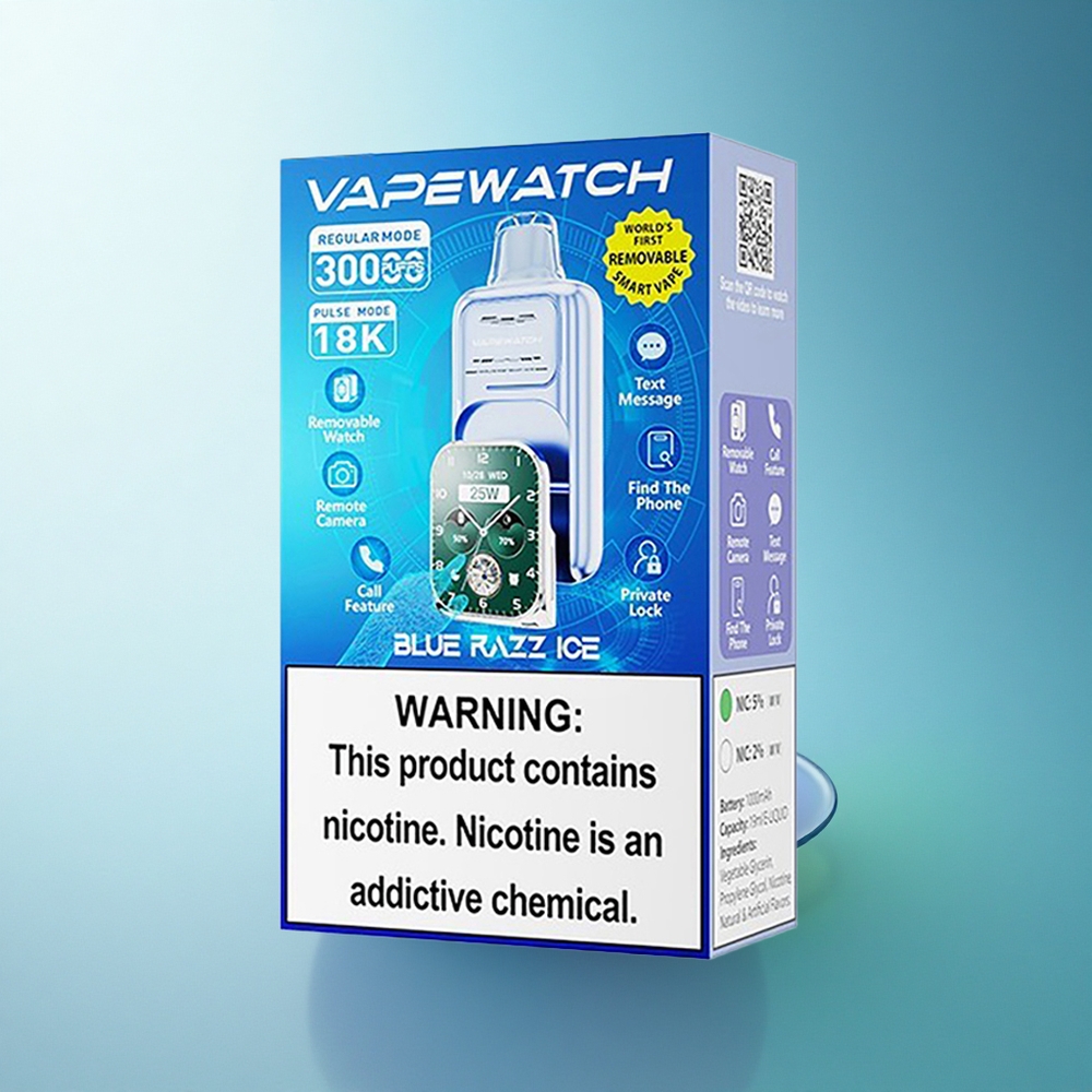 JNR VapeWatch 30000 Blue Razz Ice 19mL Dual Mesh