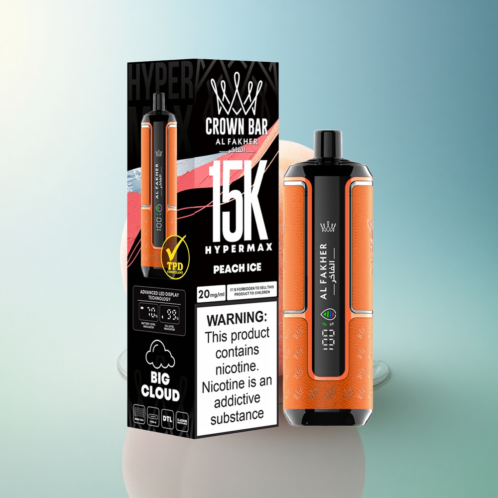 Al Fakher Crown Bar 15K Hypermax Peach Ice 22ml 600mAh DTL