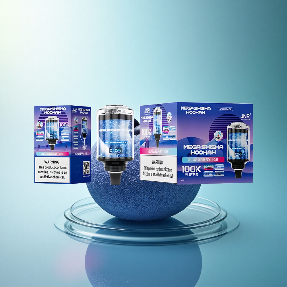 JNR Mega Shisha Hookah 100K Blueberry Ice 2200mAh 2% Nicotine