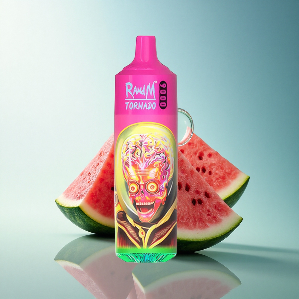 RandM Fumot Tornado 9000 Puffs Raspberry Watermelon 850mAh Mesh Coil
