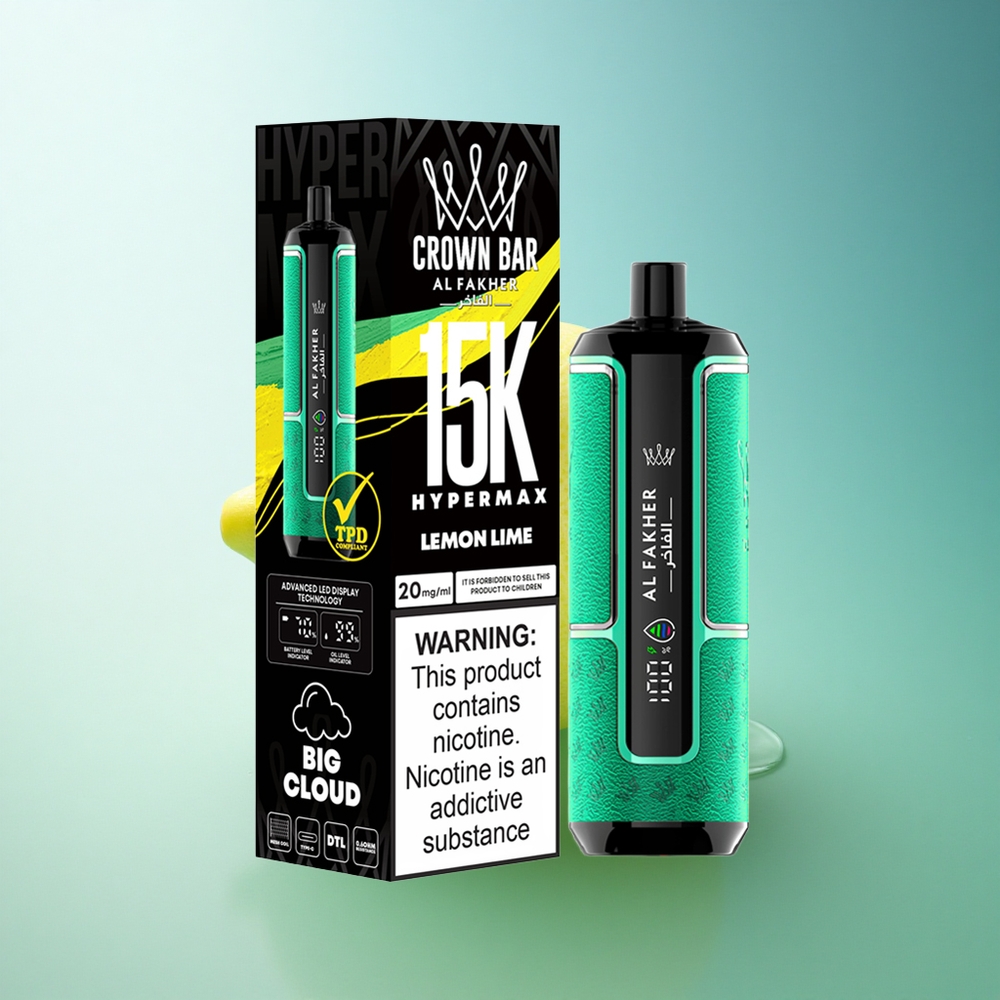 Al Fakher Crown Bar 15K Hypermax Lemon Lime 22ml 600mAh Nicotine 6mg/ml