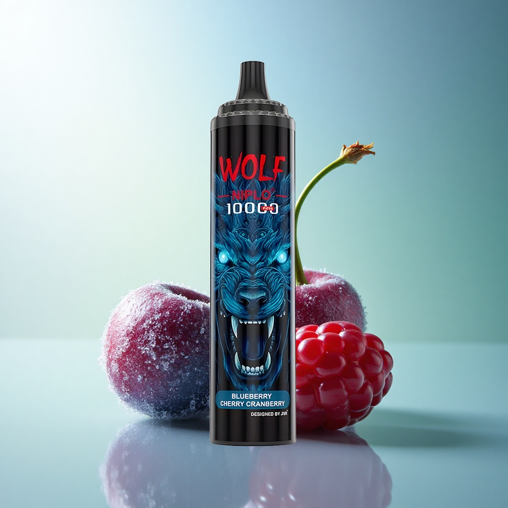 JNR Wolf Niplo 10000 Blueberry Cherry Cranberry 20ml 5% Nicotine 650mAh