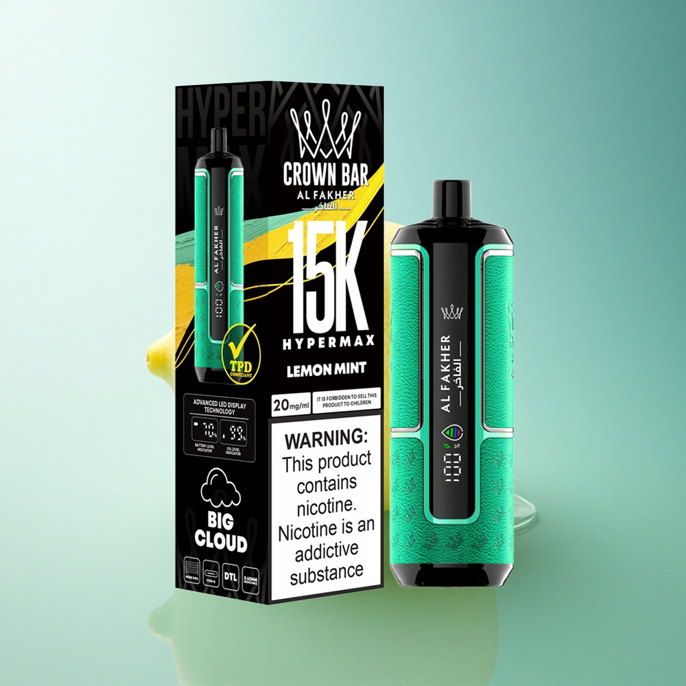Al Fakher Crown Bar 15K Hypermax Lemon Mint 22ml 600mAh 6mg Nicotine