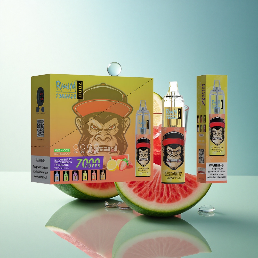 RandM Fumot Tornado 7000 Puffs Strawberry Watermelon Lemonade Mesh Coil 5% Nicotine