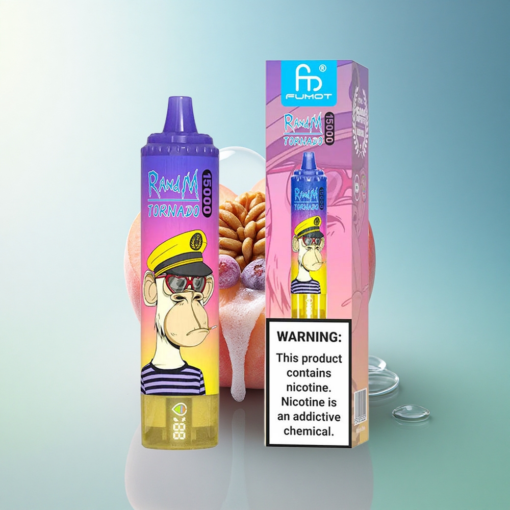 RandM Fumot Tornado 15000 Puffs Peach Blueberry Candy Mesh Coil 850mAh