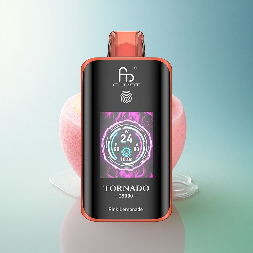 Fumot Tornado 25000 Puffs Pink Lemonade HD Screen 700mAh 20ml 5% Nicotine