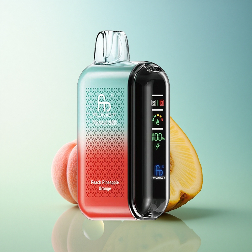 Fumot Tornado 20000 Puffs Peach Pineapple Orange Dual Mesh Coil 850mAh